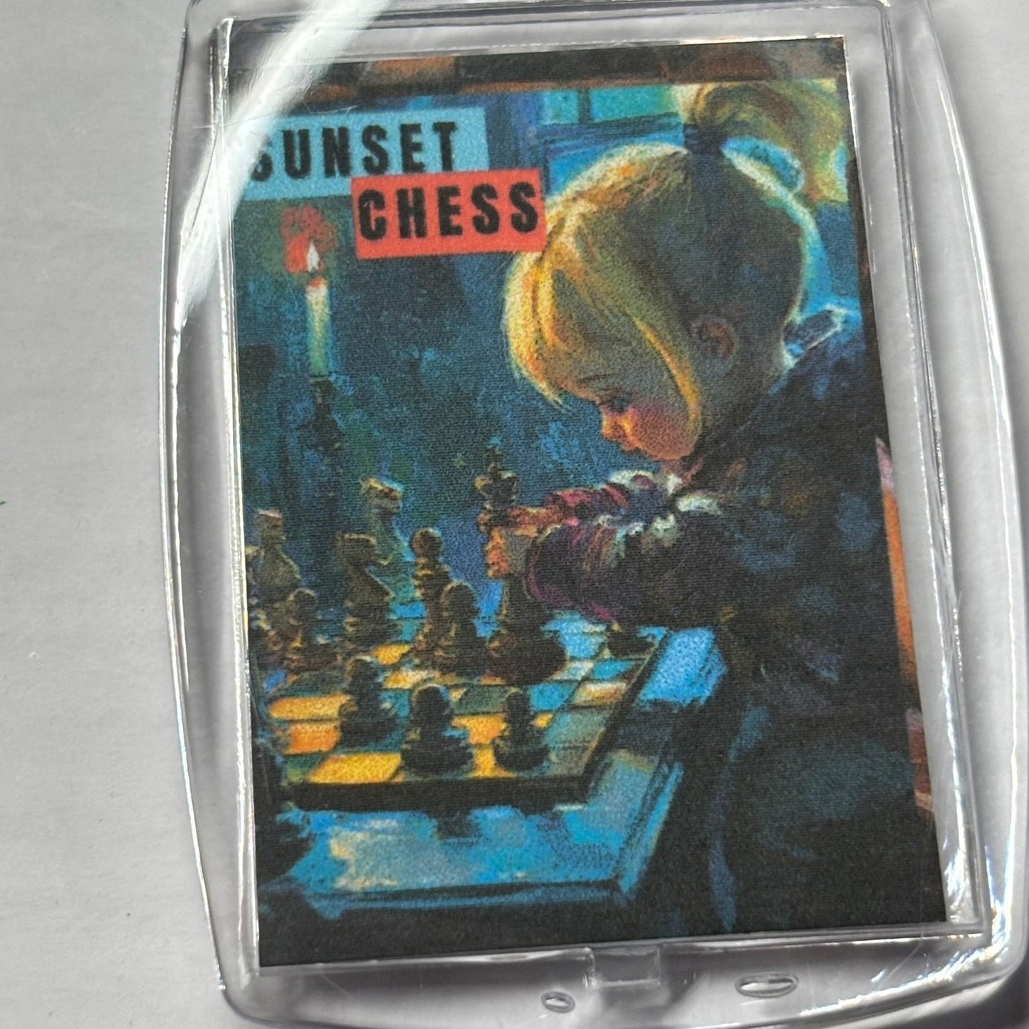 Small Girl - Chess  Photo Keychain