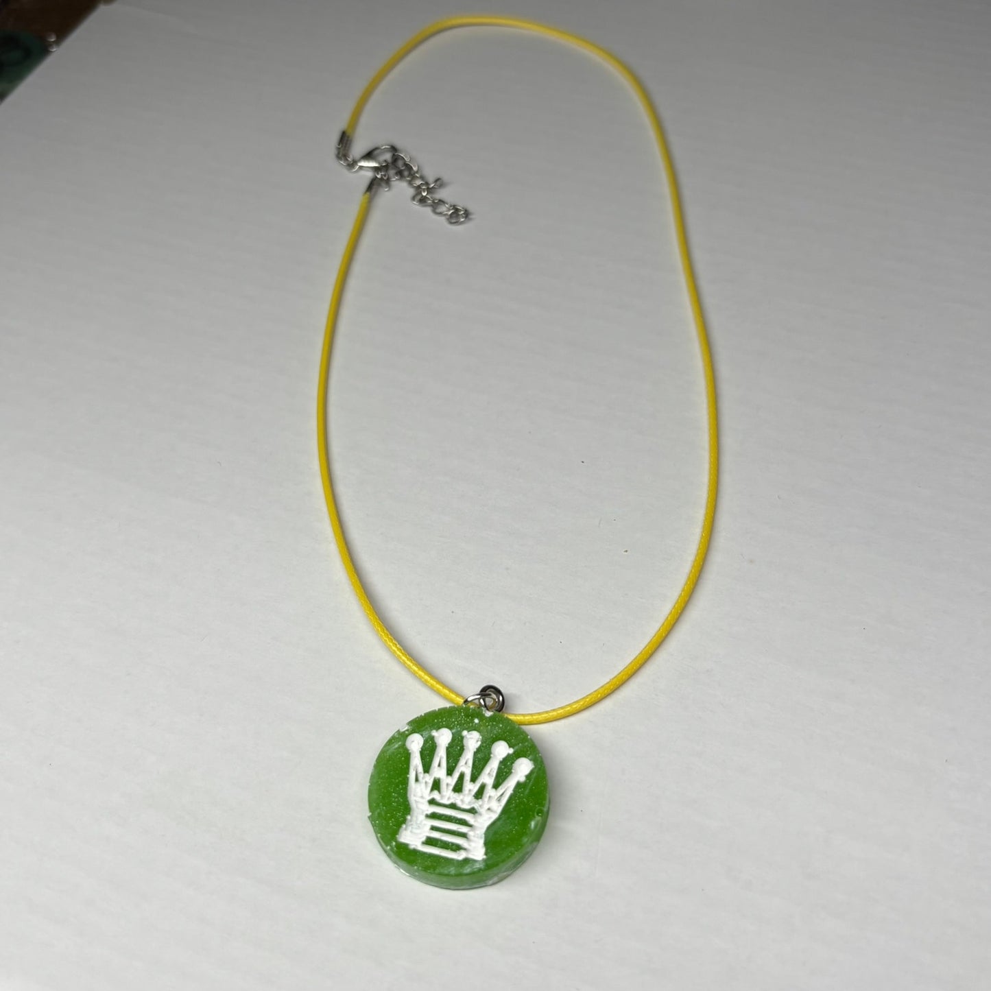 Green Queen - Handmade Resin Chess Necklace