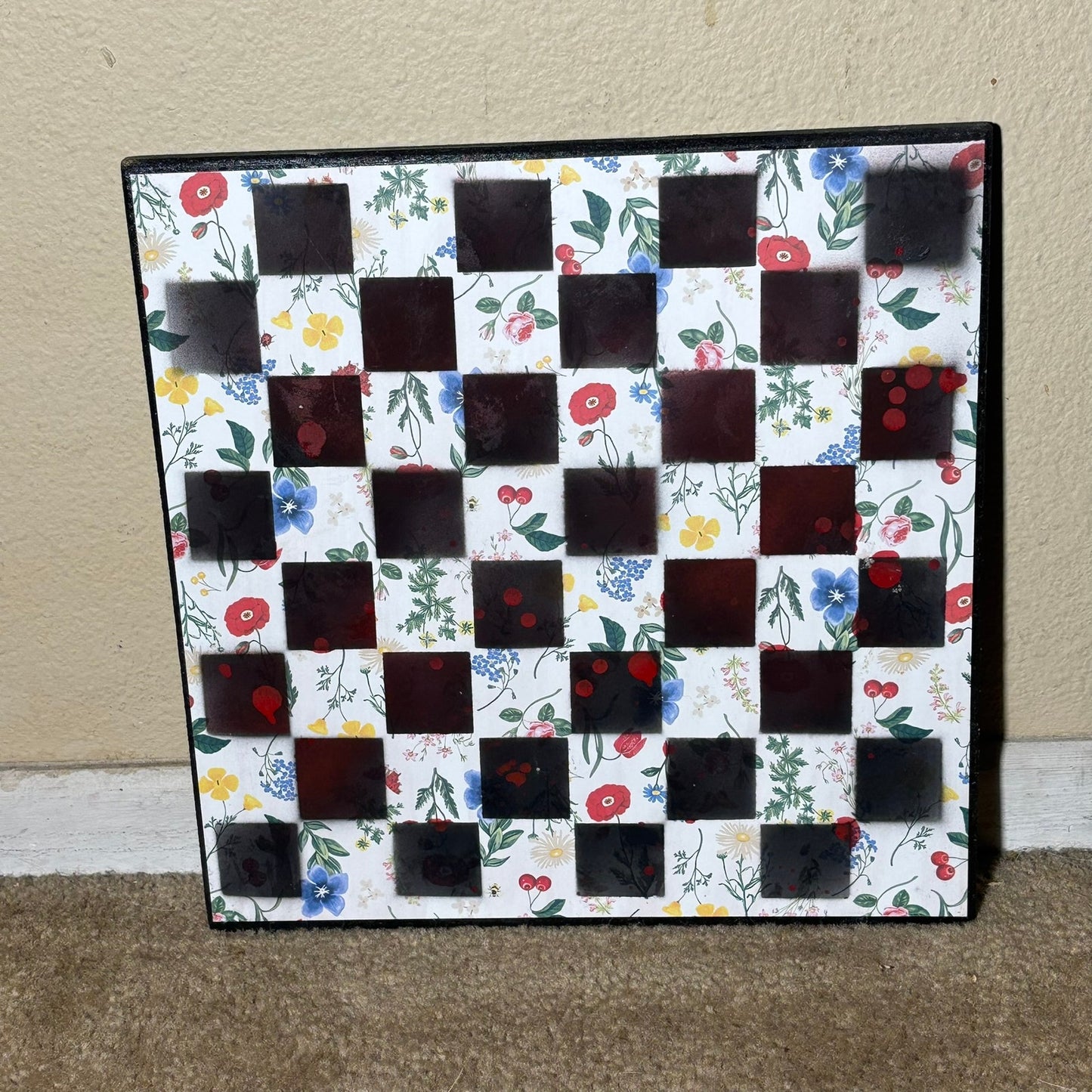 Simplistic Flowers - Scrapbook Chess Board