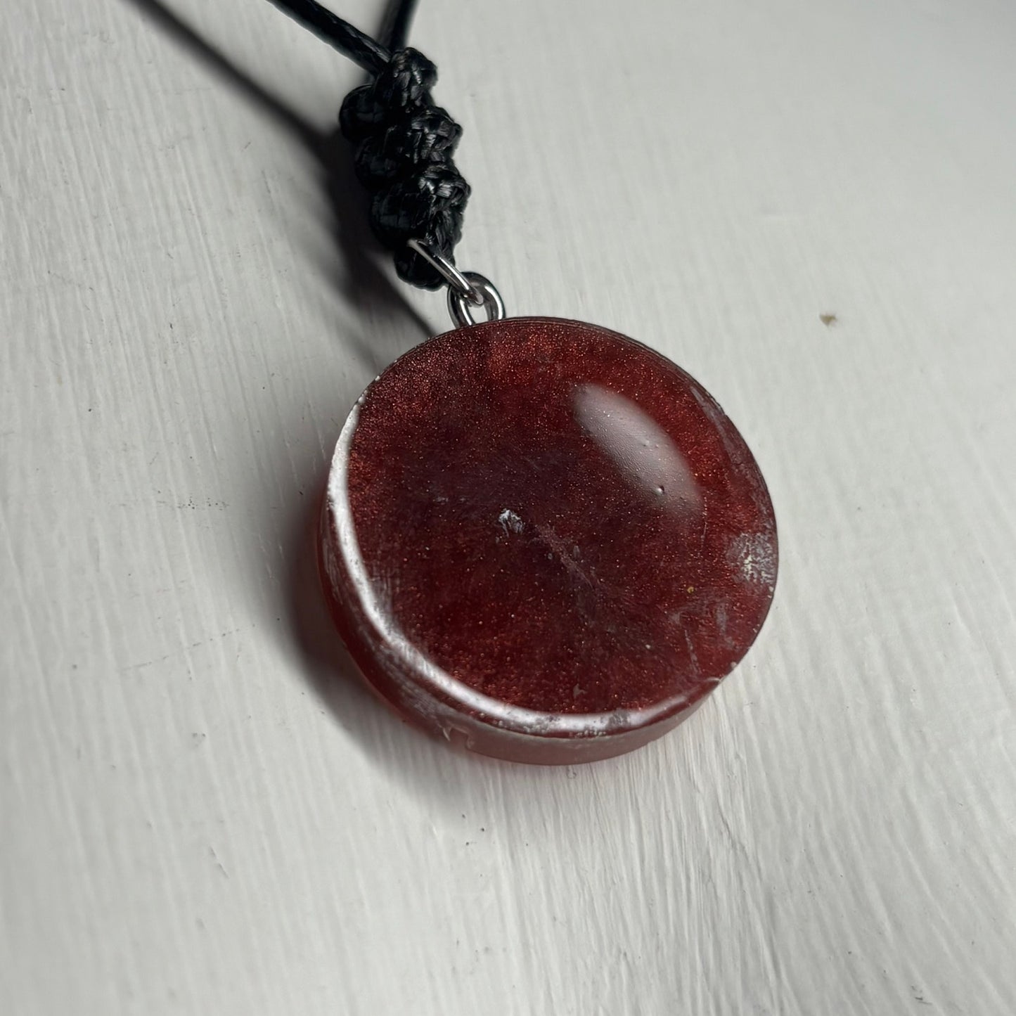 Burgundy Red Knight - Handmade Resin Chess Necklace