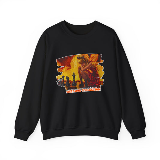 Fire Fairy - Black Chess Crewneck Sweater