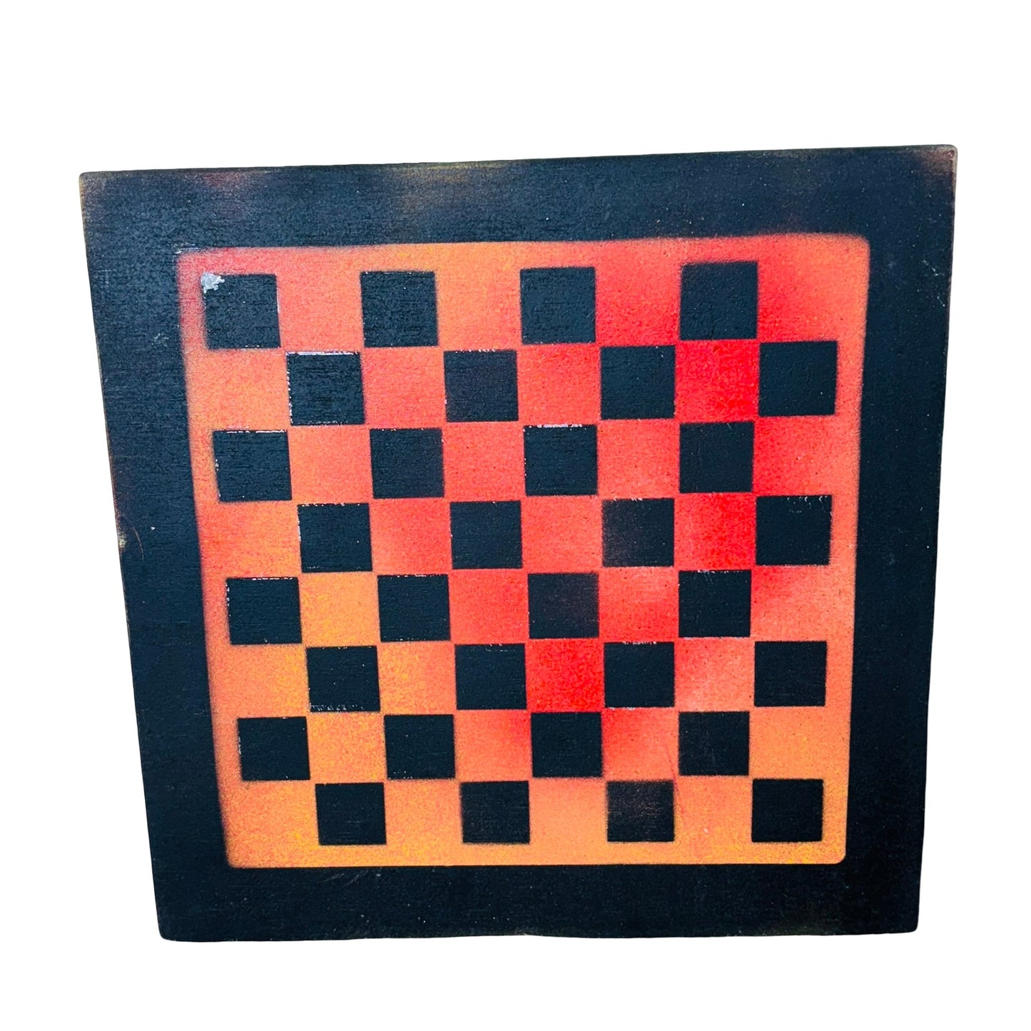 Orange Red Mesh - Painted Chess Board