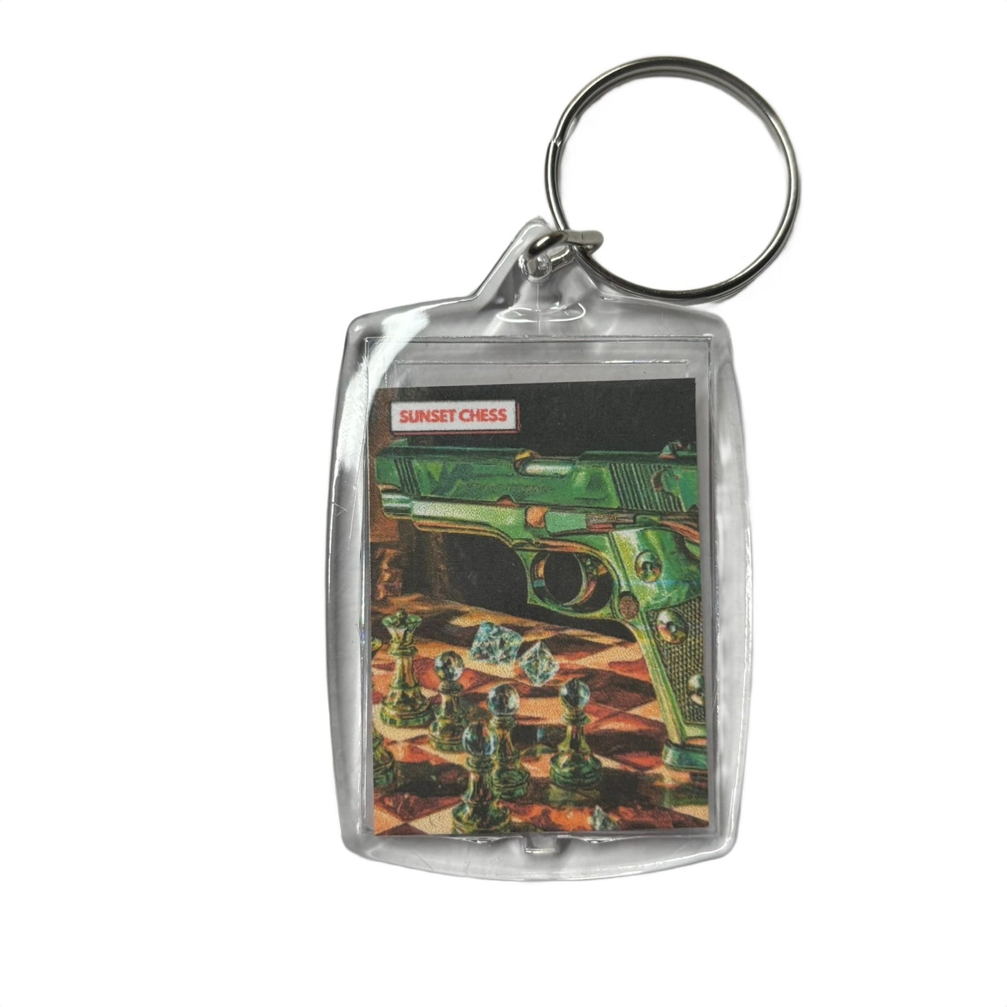 Green Mini - Chess  Photo Keychain