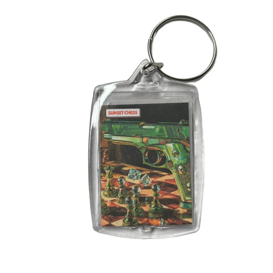 Green Mini - Chess  Photo Keychain