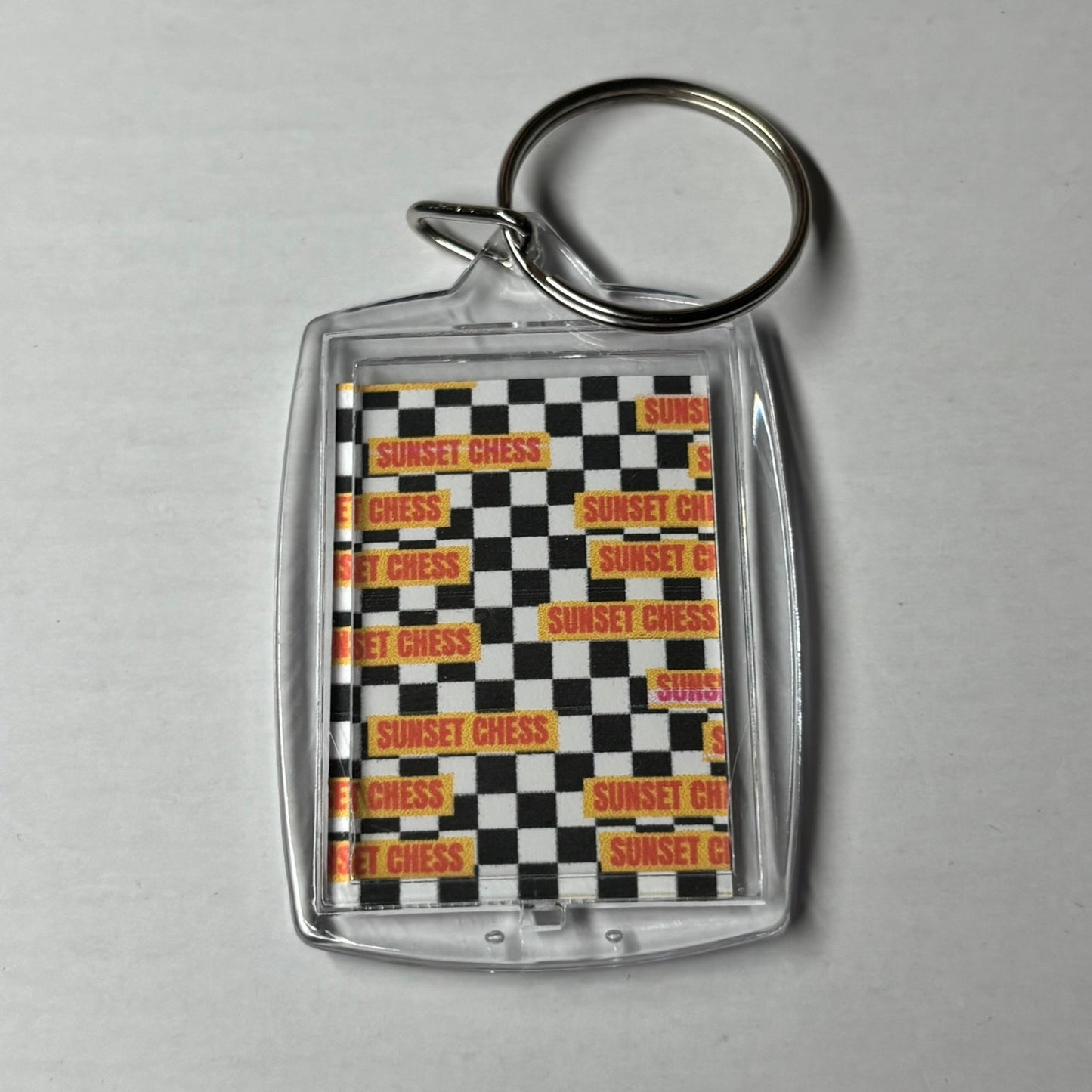 Blue Knight - Sunset Chess Photo Keychain