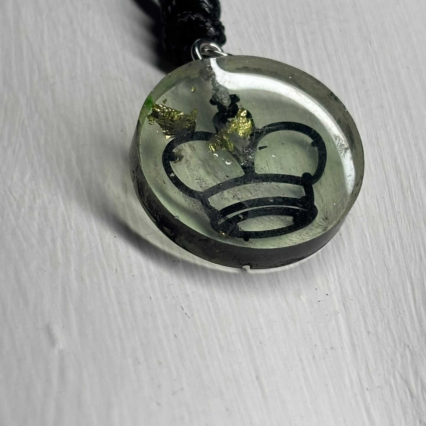 Lemon Green King - Handmade Resin Chess Necklace