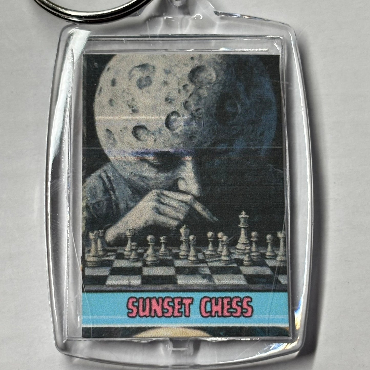 Moon Head - Chess  Photo Keychain