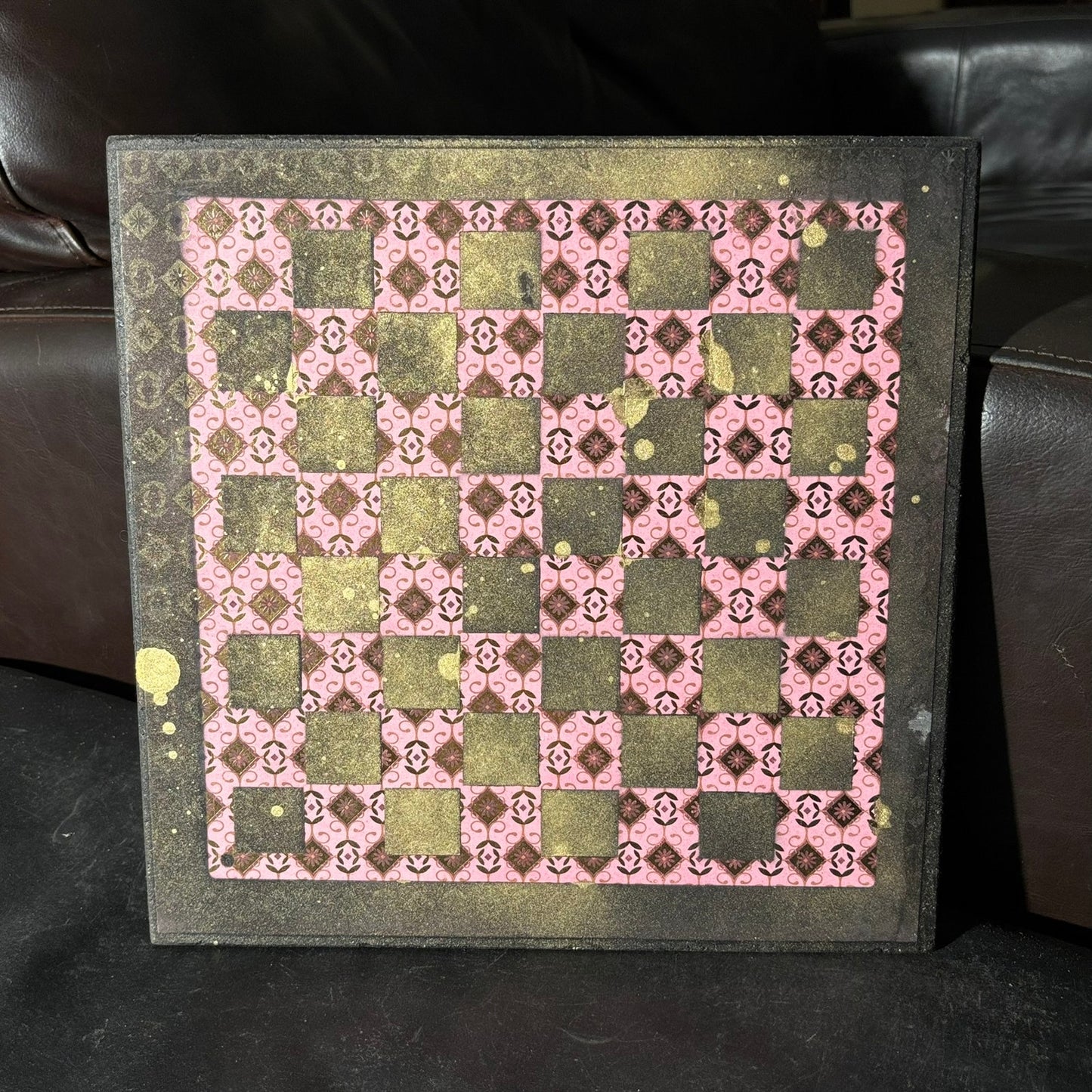 Classic Pink Pattern - Scrapbook Chess Board