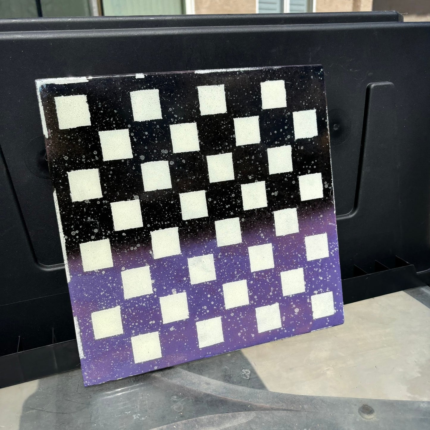 Black Purple Mix - Resin Coated Chess Board