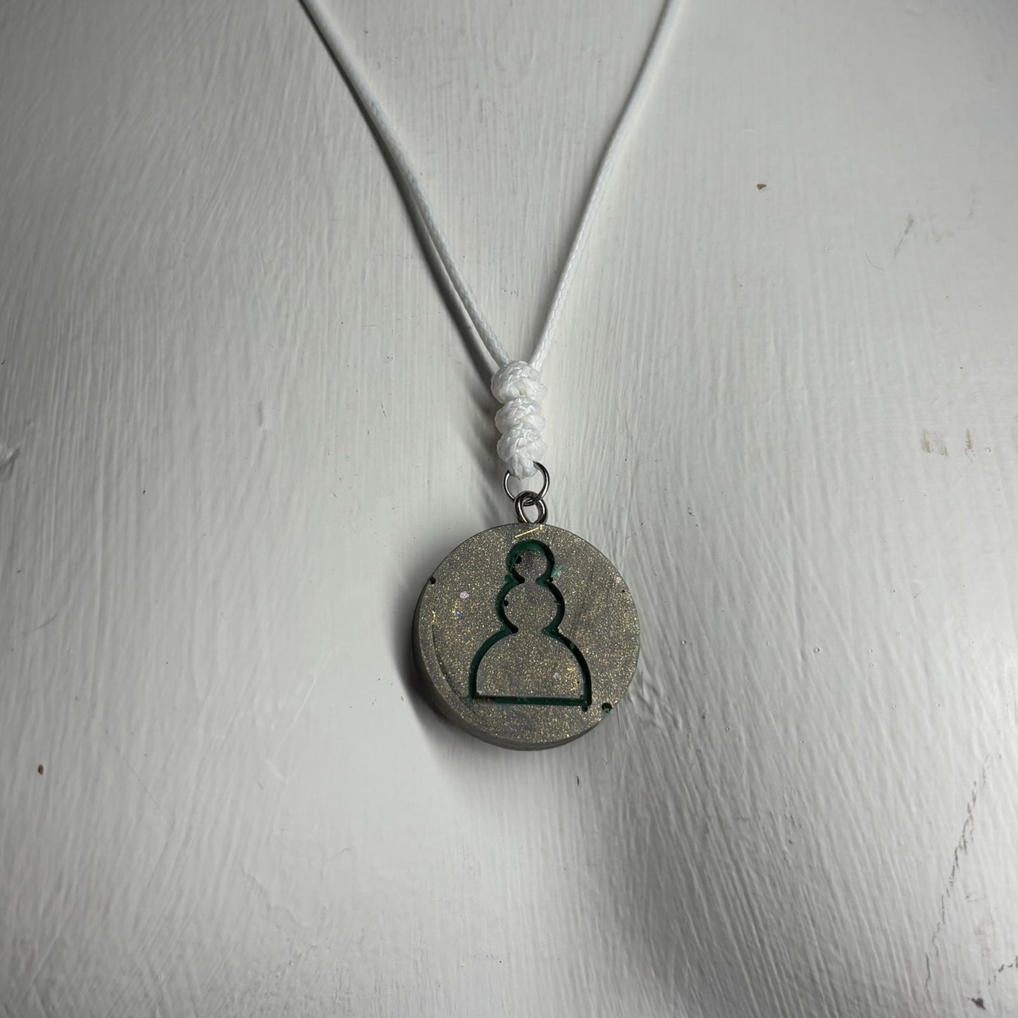 Luxury Green Pawn - Handmade Resin Chess Necklace