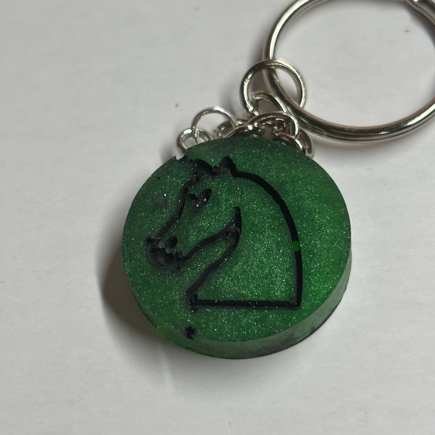Dark Green Knight - Handmade Resin Keychain