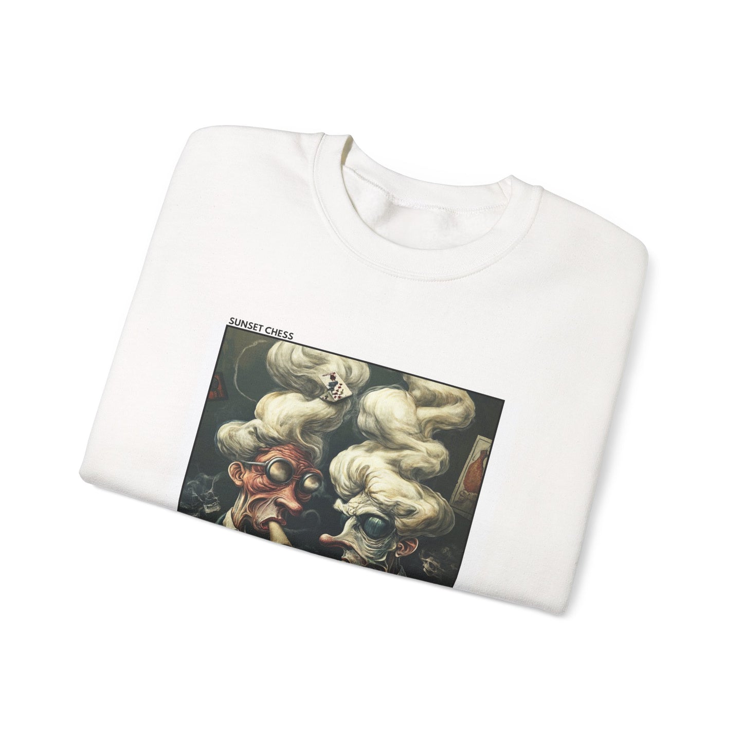 A Dangerous High - White Chess Crewneck Sweater