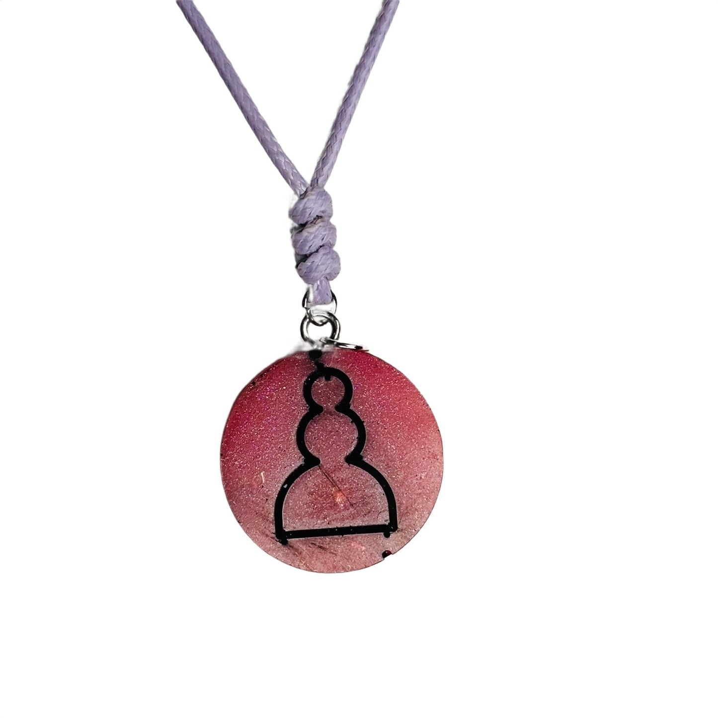 Fading Red Pawn - Handmade Resin Chess Necklace
