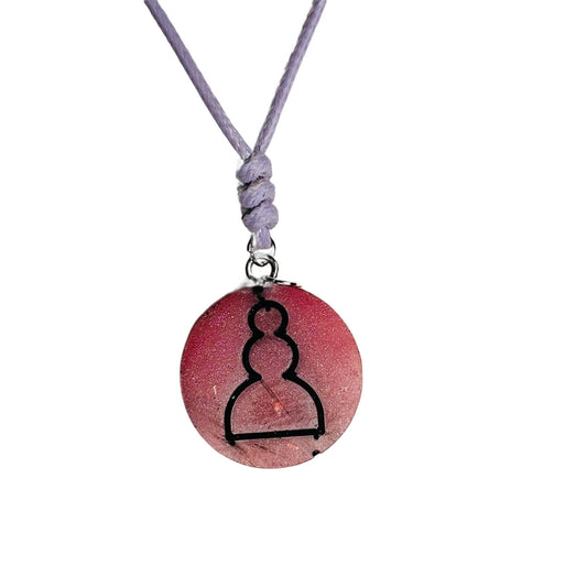 Fading Red Pawn - Handmade Resin Chess Necklace