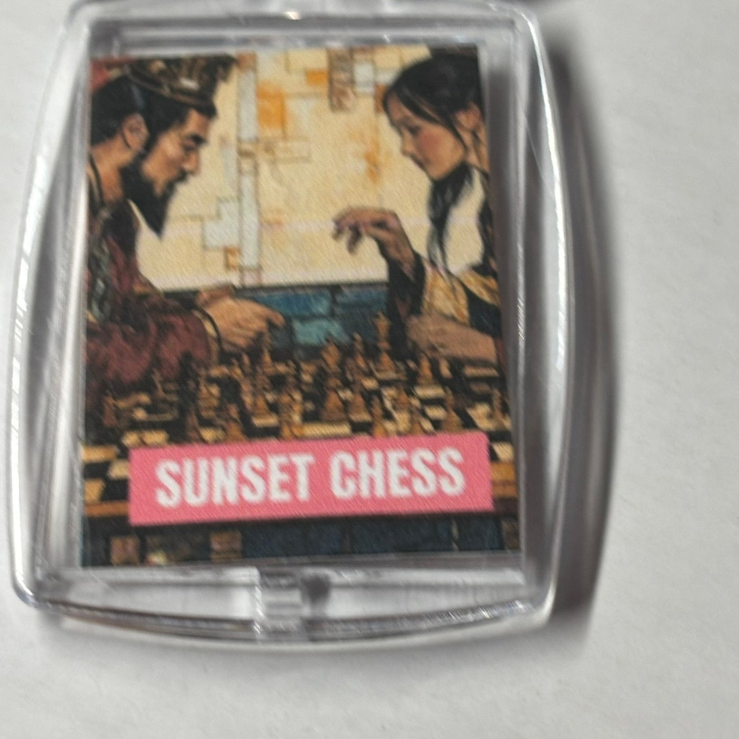 Father Daughter Bond - Chess  Photo Keychain