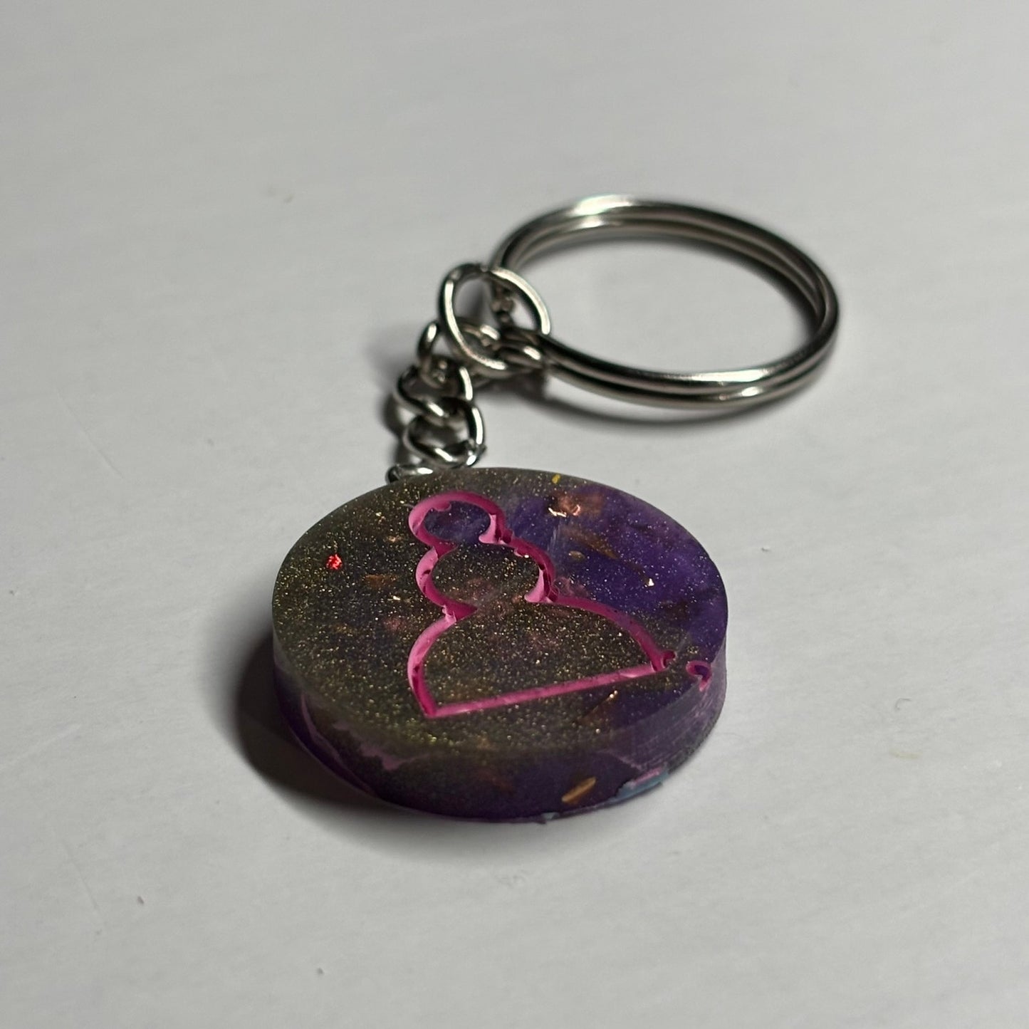 The Purple Royal Pawn - Handmade Resin Keychain - Flat Edition