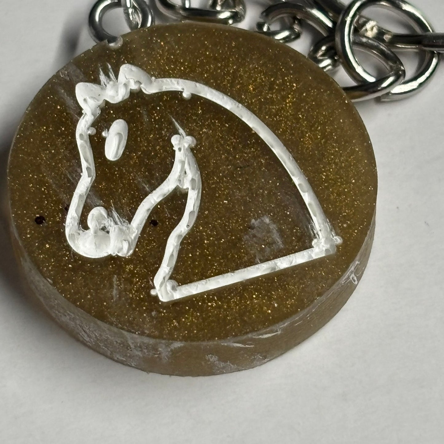Sandy Yellow Knight - Handmade Resin Keychain