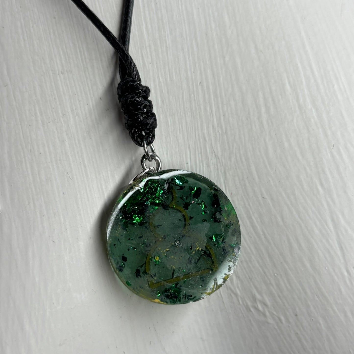 Crystal Green Pawn - Handmade Resin Chess Necklace