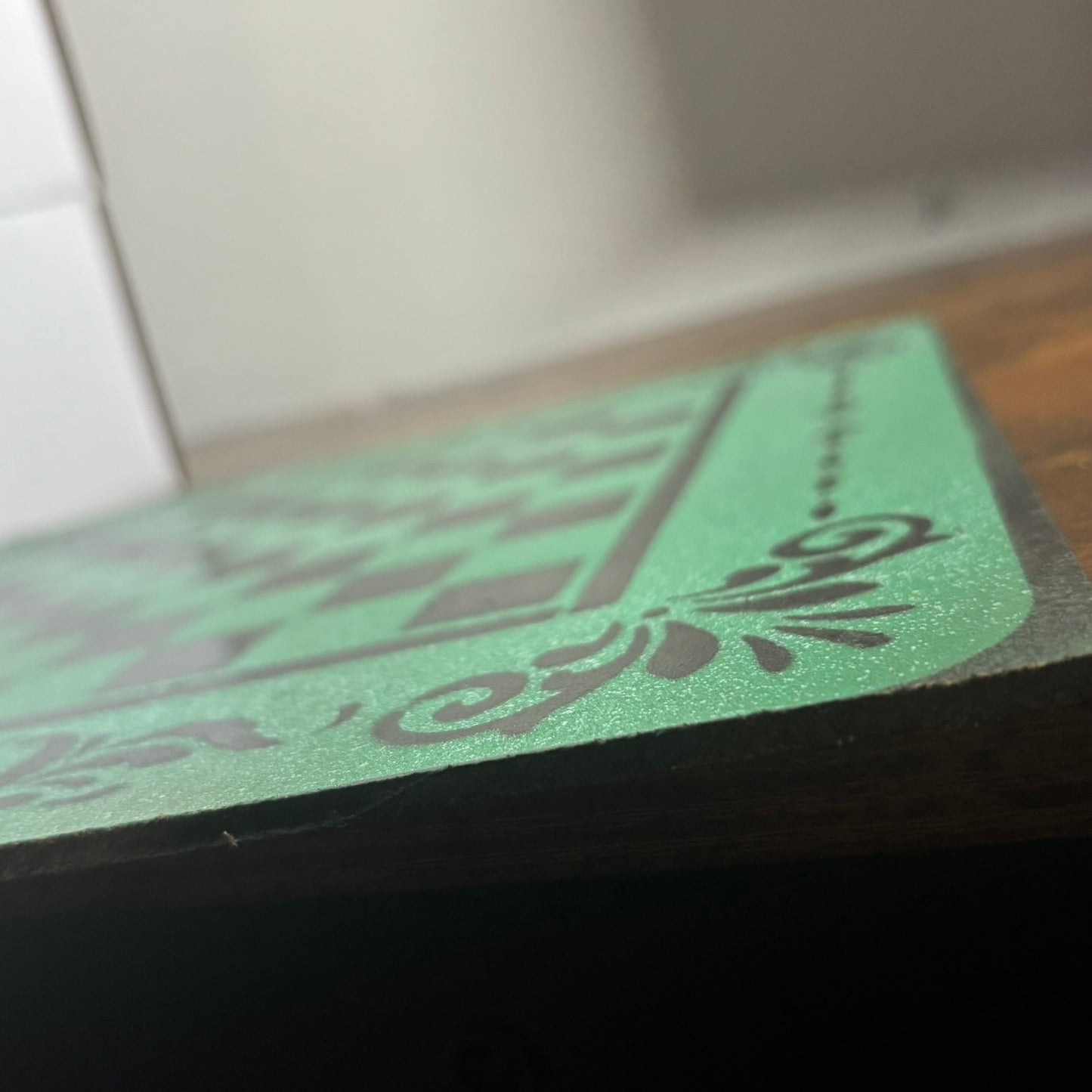 Green & Black - Painted Chess Board