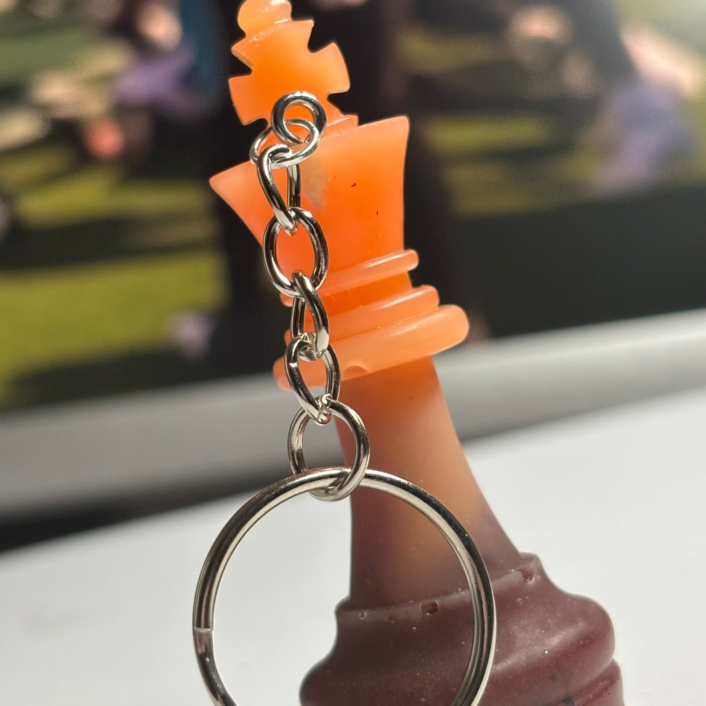 Orange/Brown King - Handmade Resin Keychain