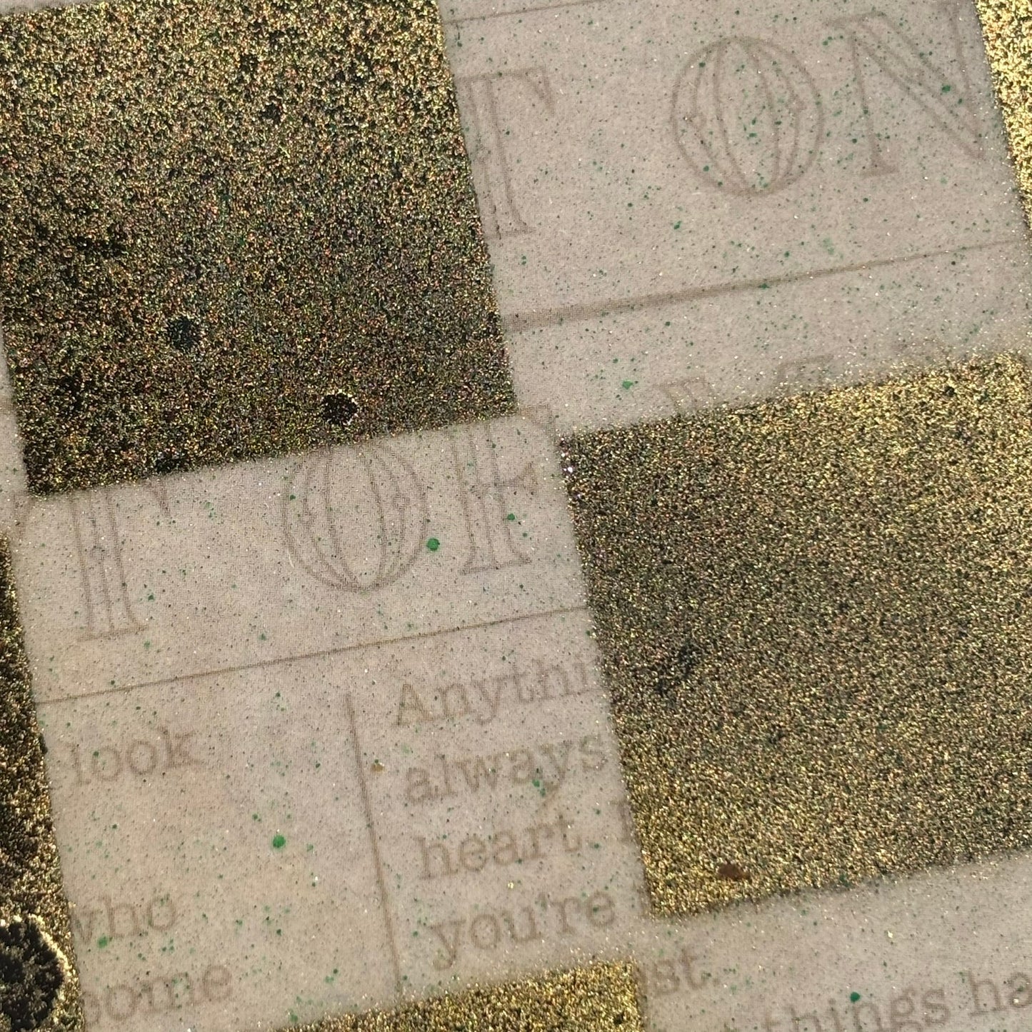 Golden Vintage Words - Resin Coated Chess Board