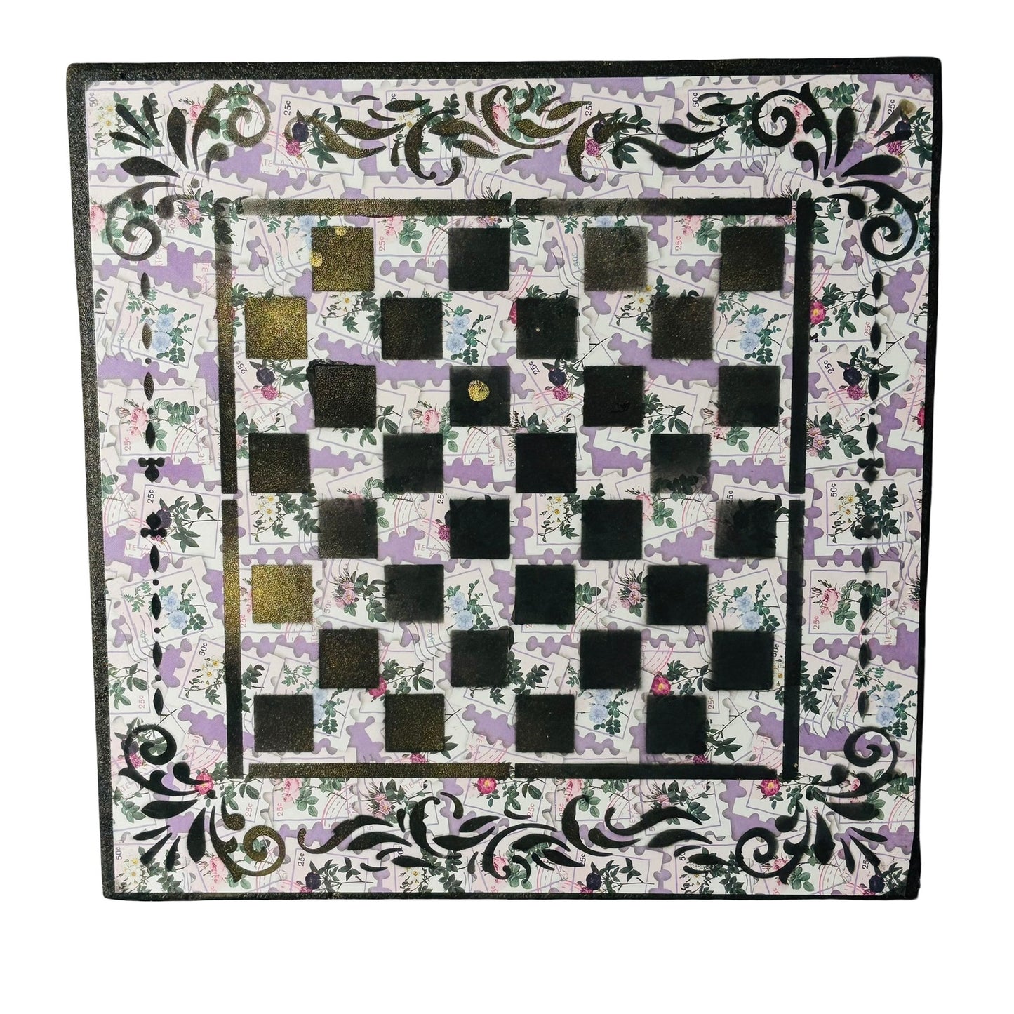 Purple Puzzle - Scrapbook Chess Board