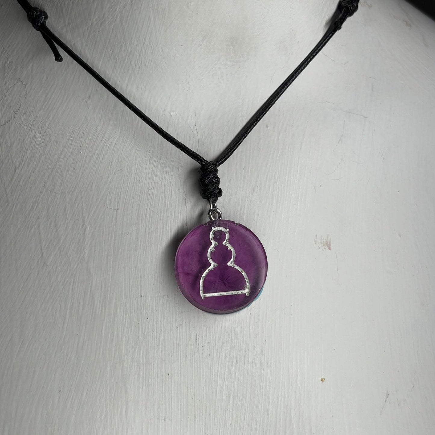 Purple Translucent Pawn - Handmade Resin Chess Necklace