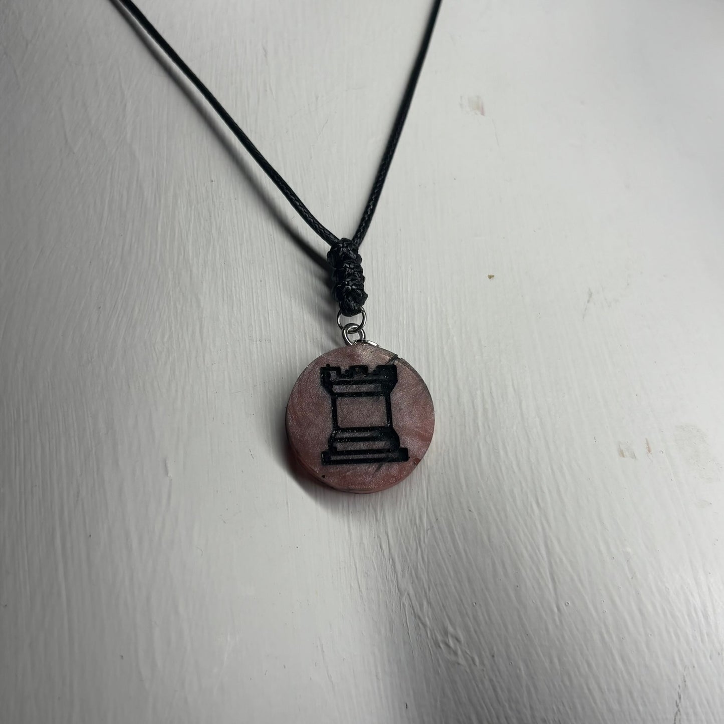Bronze Red - Handmade Resin Chess Necklace