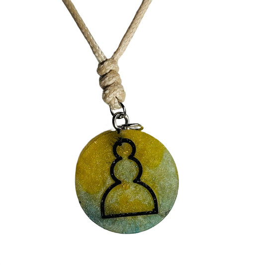 Grass Green Pawn - Handmade Resin Chess Necklace