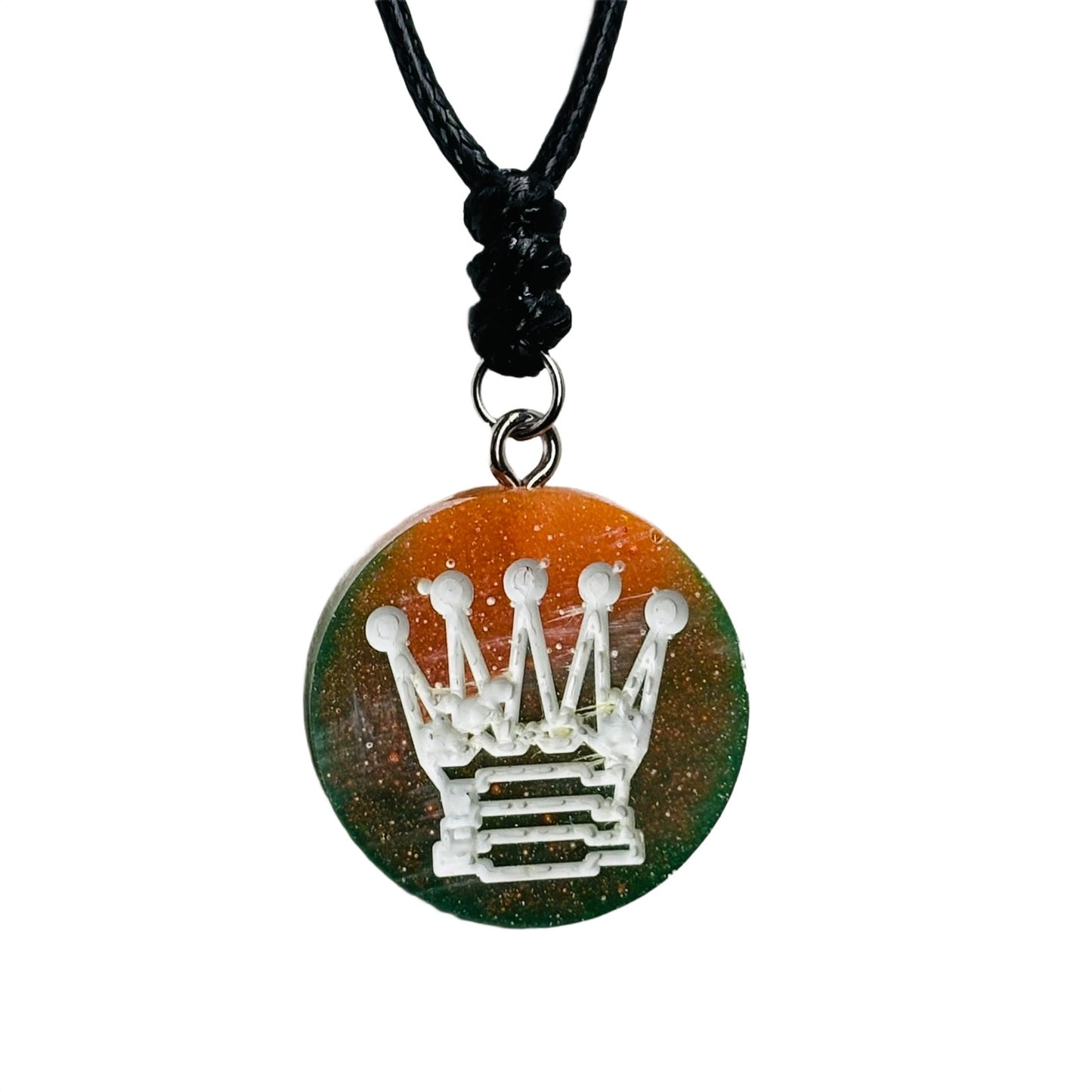 Sun Top Queen - Handmade Resin Chess Necklace