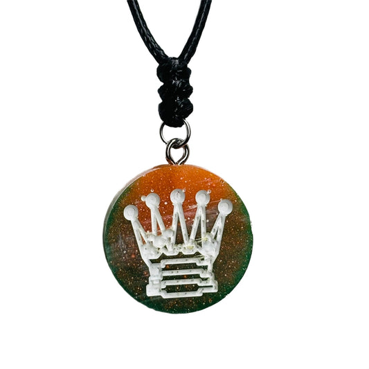 Sun Top Queen - Handmade Resin Chess Necklace
