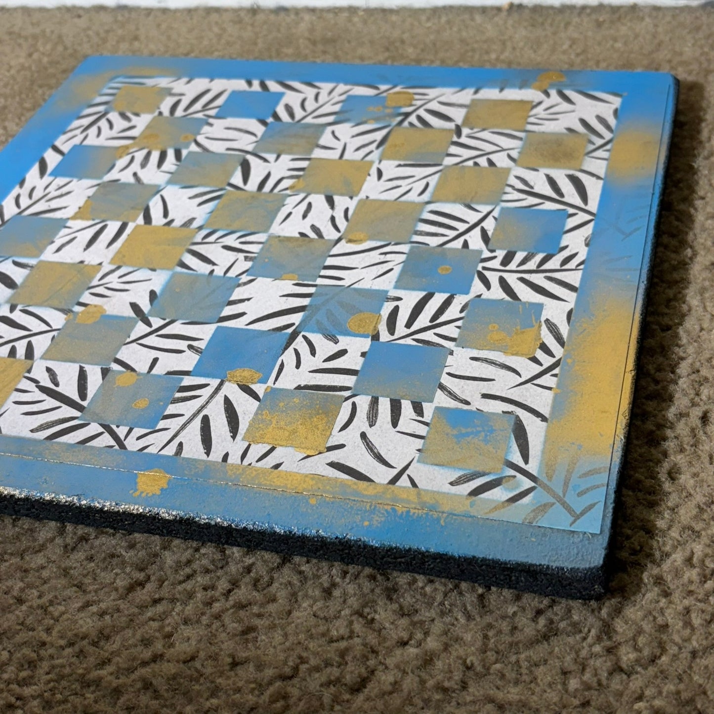 Golden Blue - Scrapbook Chess Board