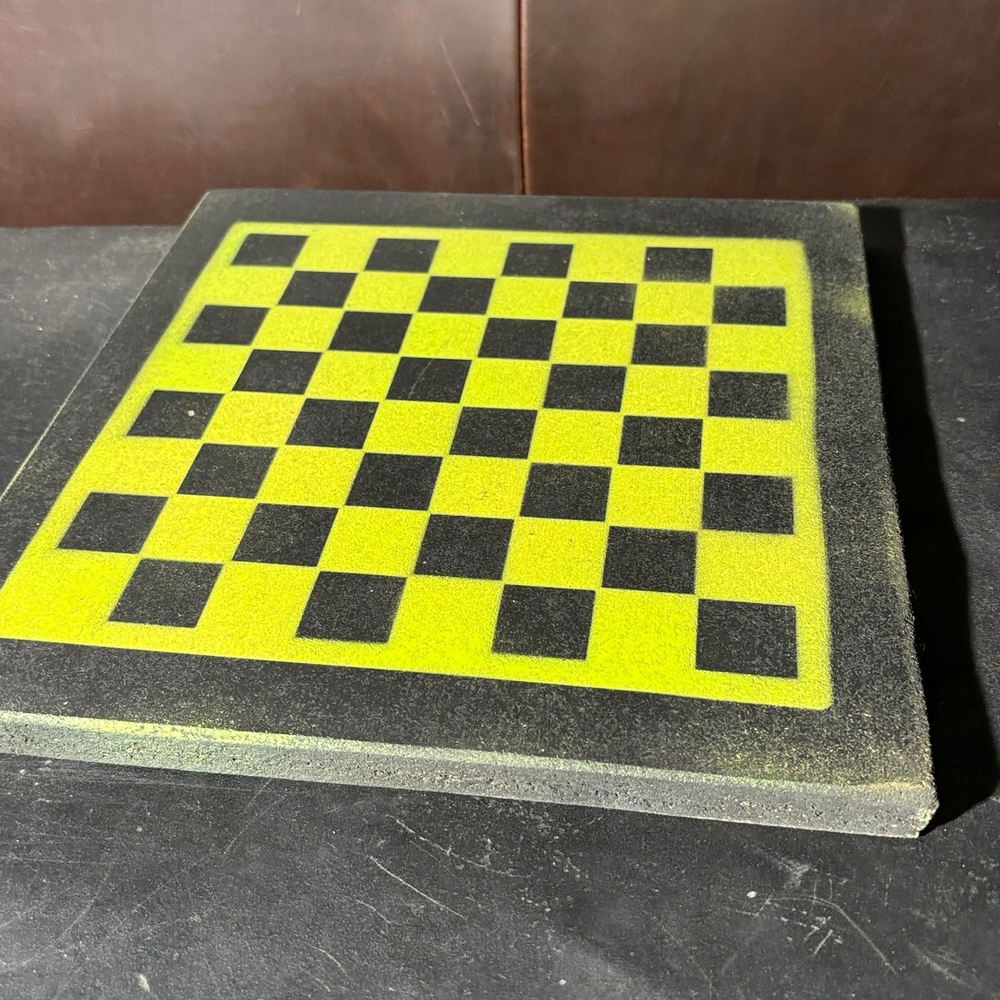 Green & Black - Painted Chess Board