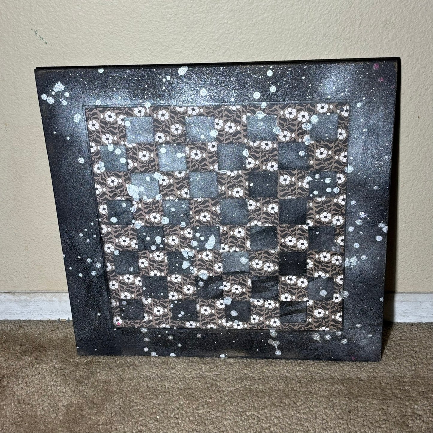 Misty Pattern Chrome Drip - Large Scrapbook Chess Board