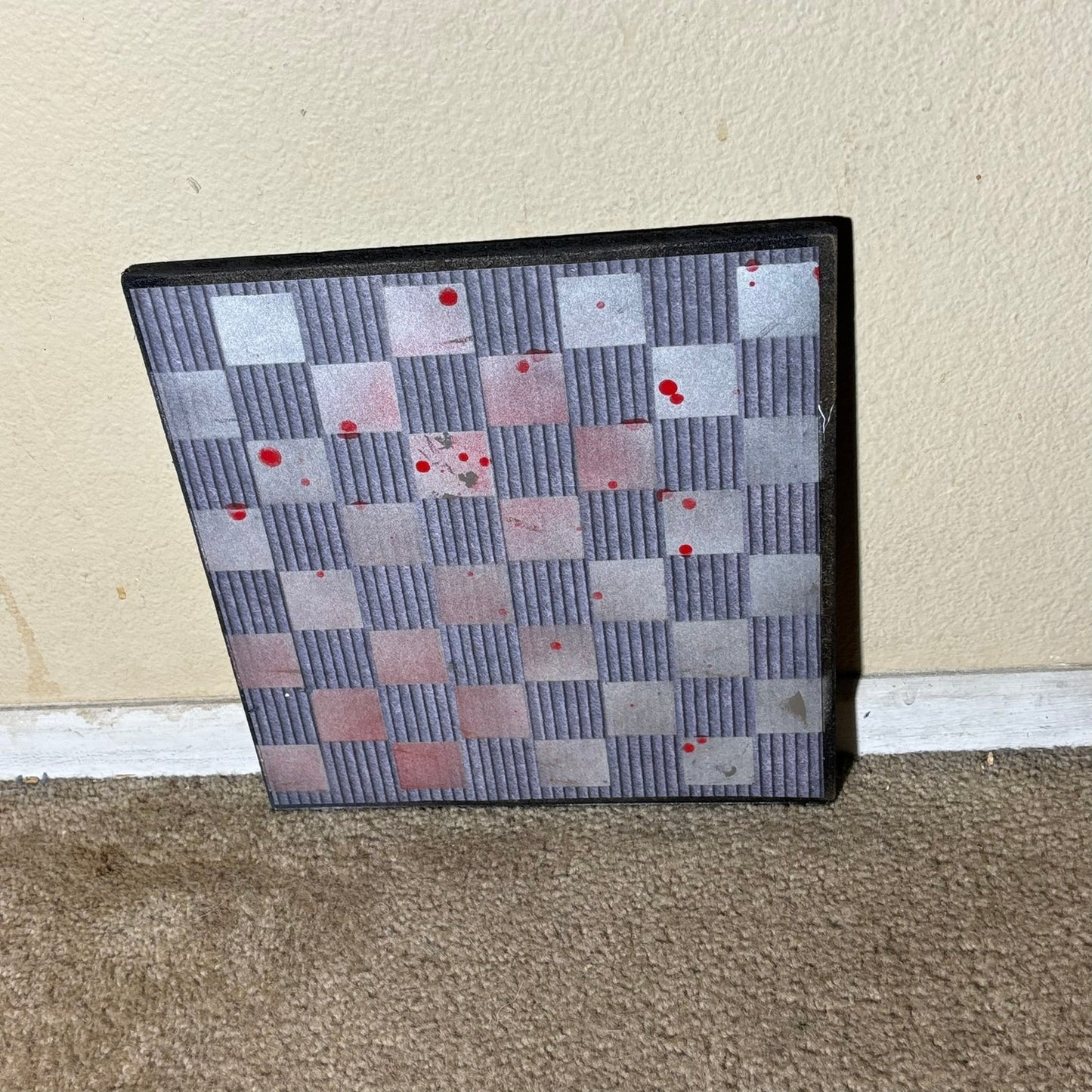 Vintage Splatter Red - Scrapbook Chess Board