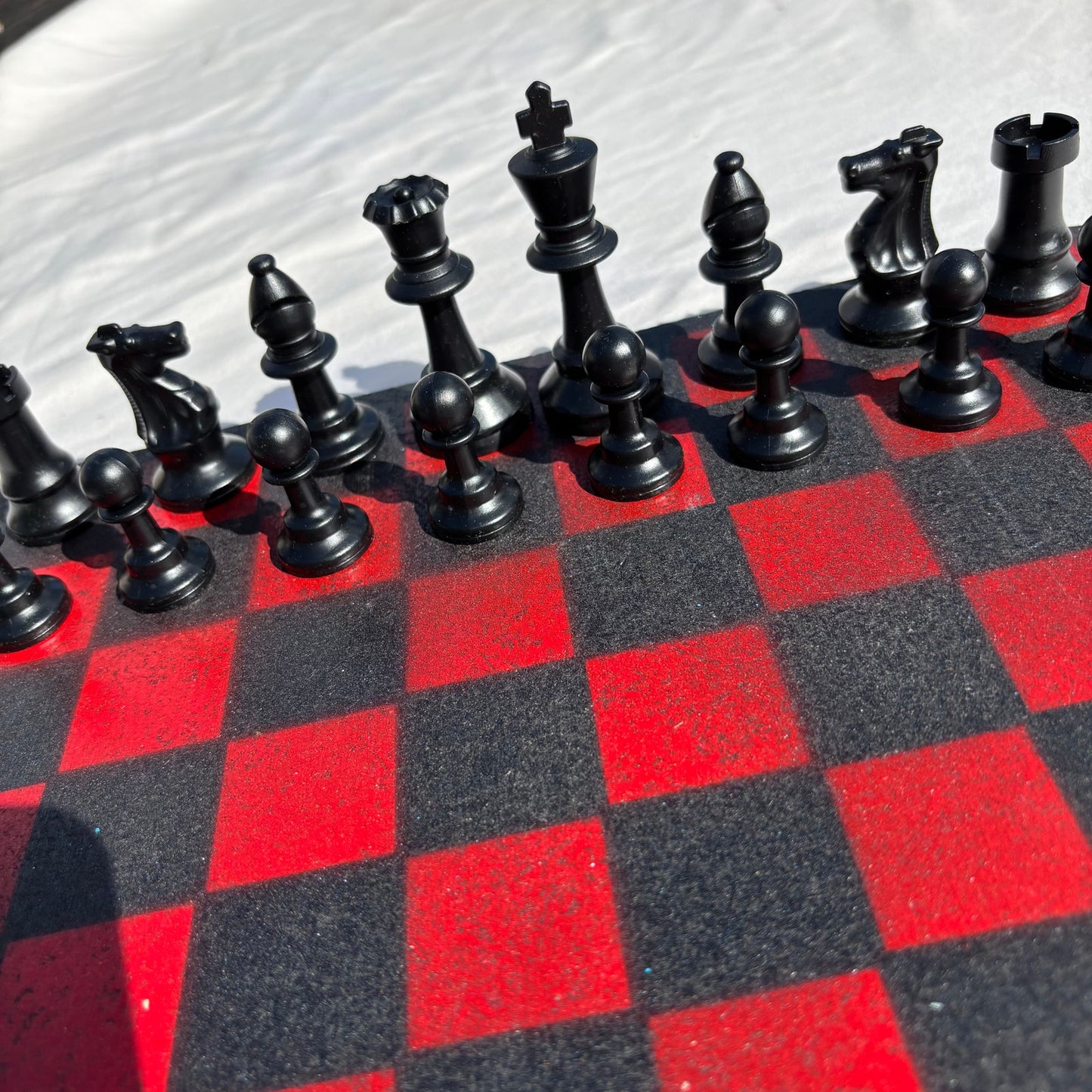 Black & Red - Painted Chess Set