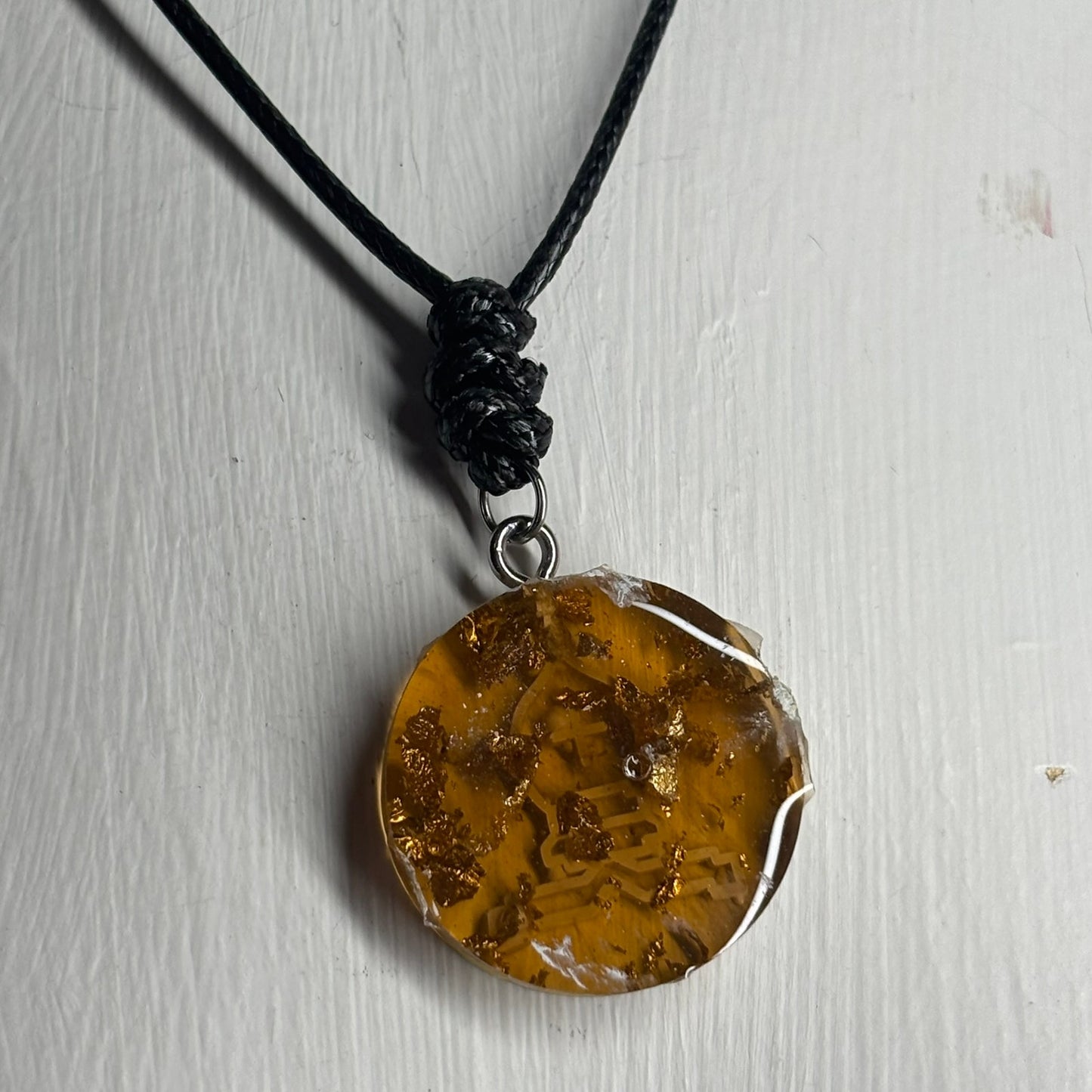 Amber Bishop - Handmade Resin Chess Necklace