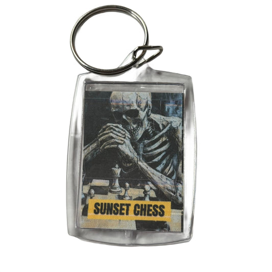 Skeleton Thinks - Chess  Photo Keychain