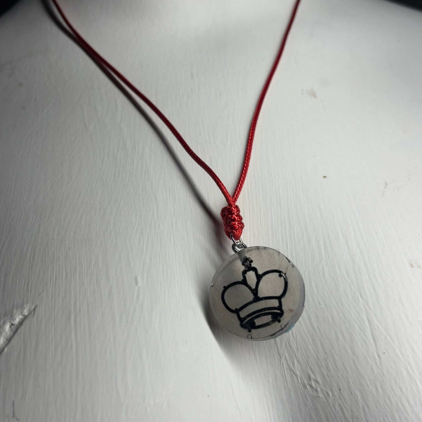 The Silver King - Handmade Resin Chess Necklace
