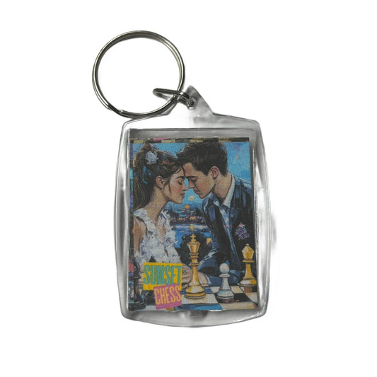 Just Married - Chess  Photo Keychain