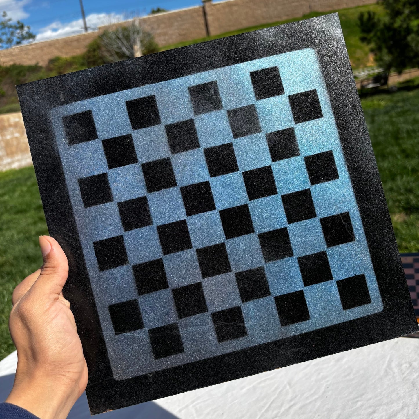 Metallic Blue - Painted Chess Set