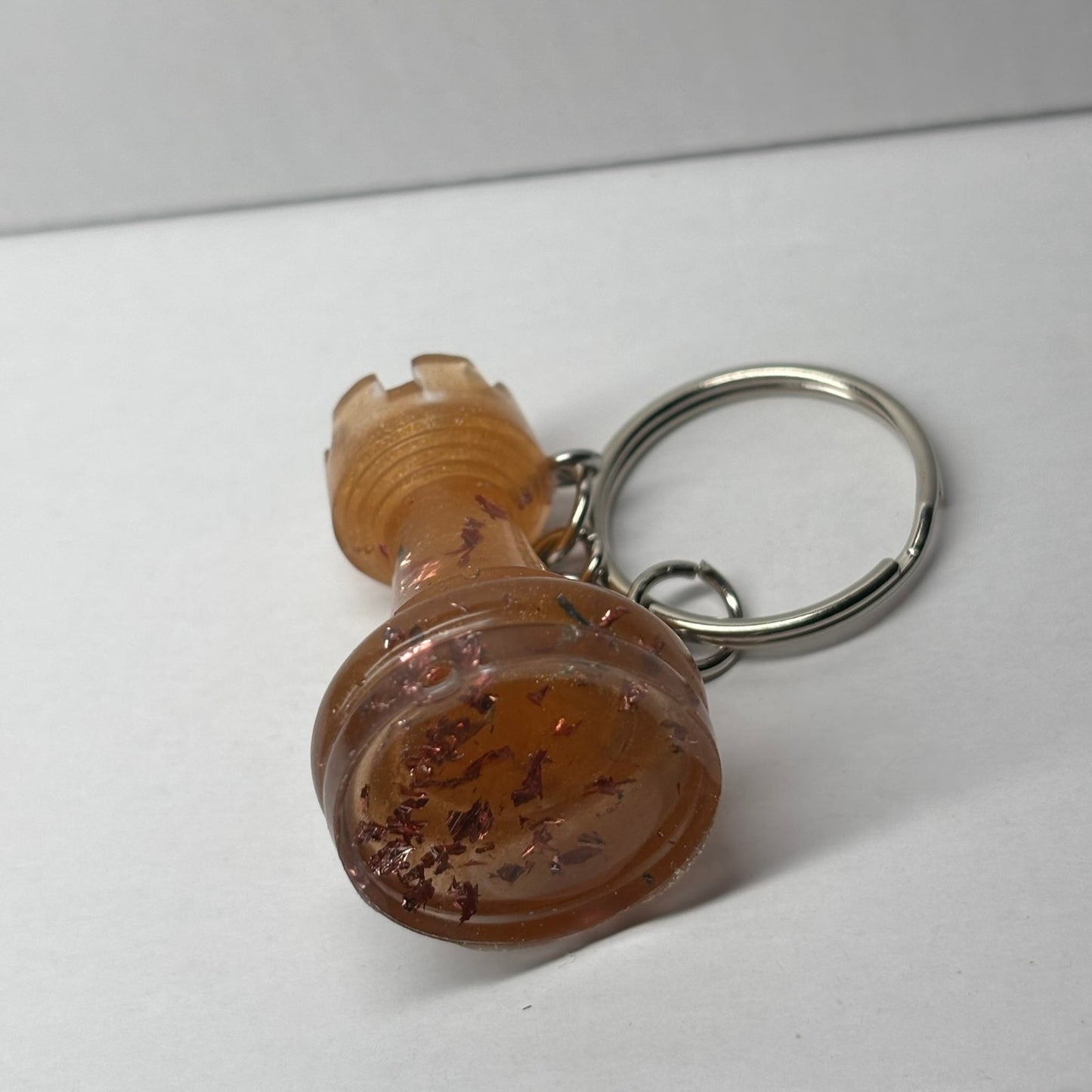 Yellow Fire Rook Handmade Resin Keychain - One of a Kind Design