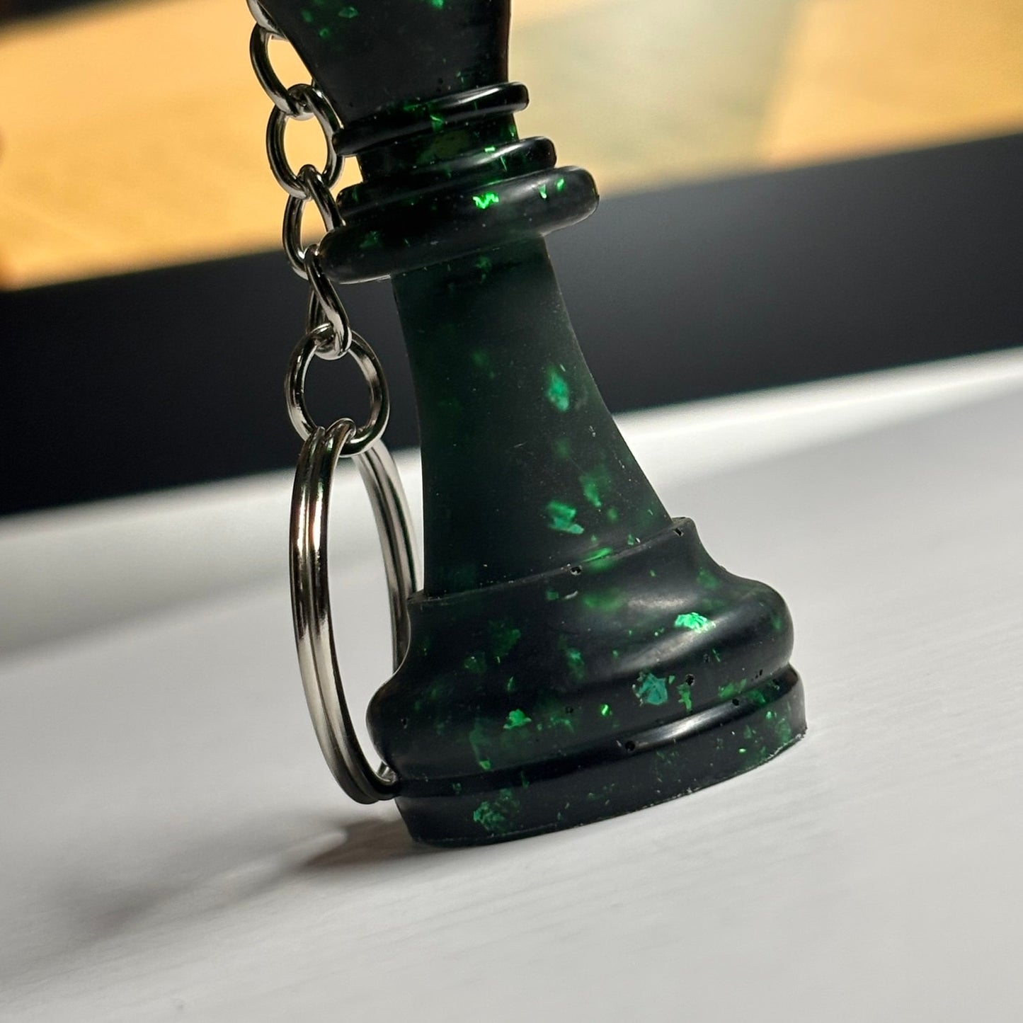 Dark Green King - Handmade Resin Keychain