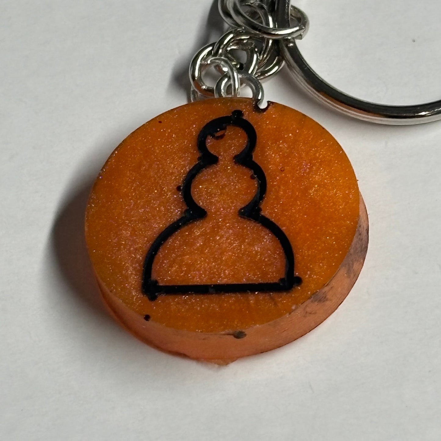 Solid Orange Pawn - Handmade Resin Keychain