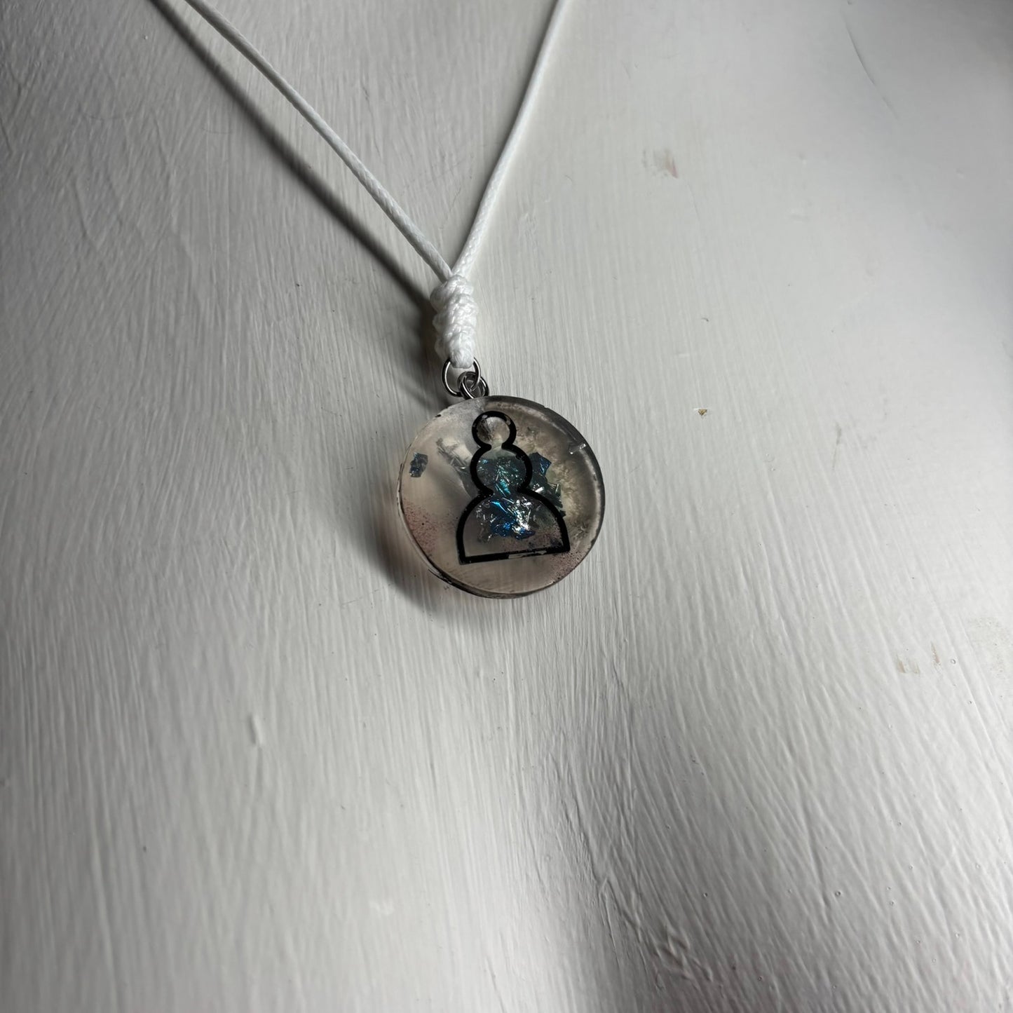 Dark Void Pawn - Handmade Resin Chess Necklace