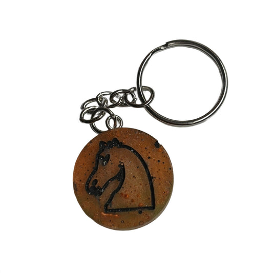 Knight From The Ashes - Handmade Resin Keychain - Flat Edition