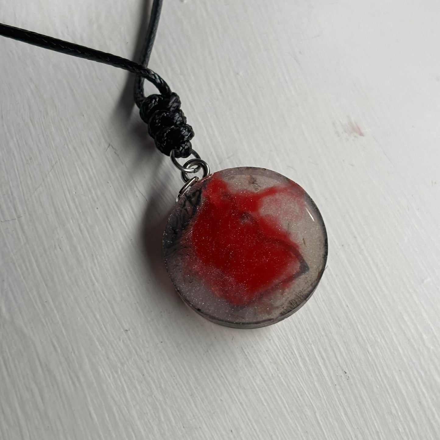 Crystal Red Mist Pawn - Handmade Resin Chess Necklace