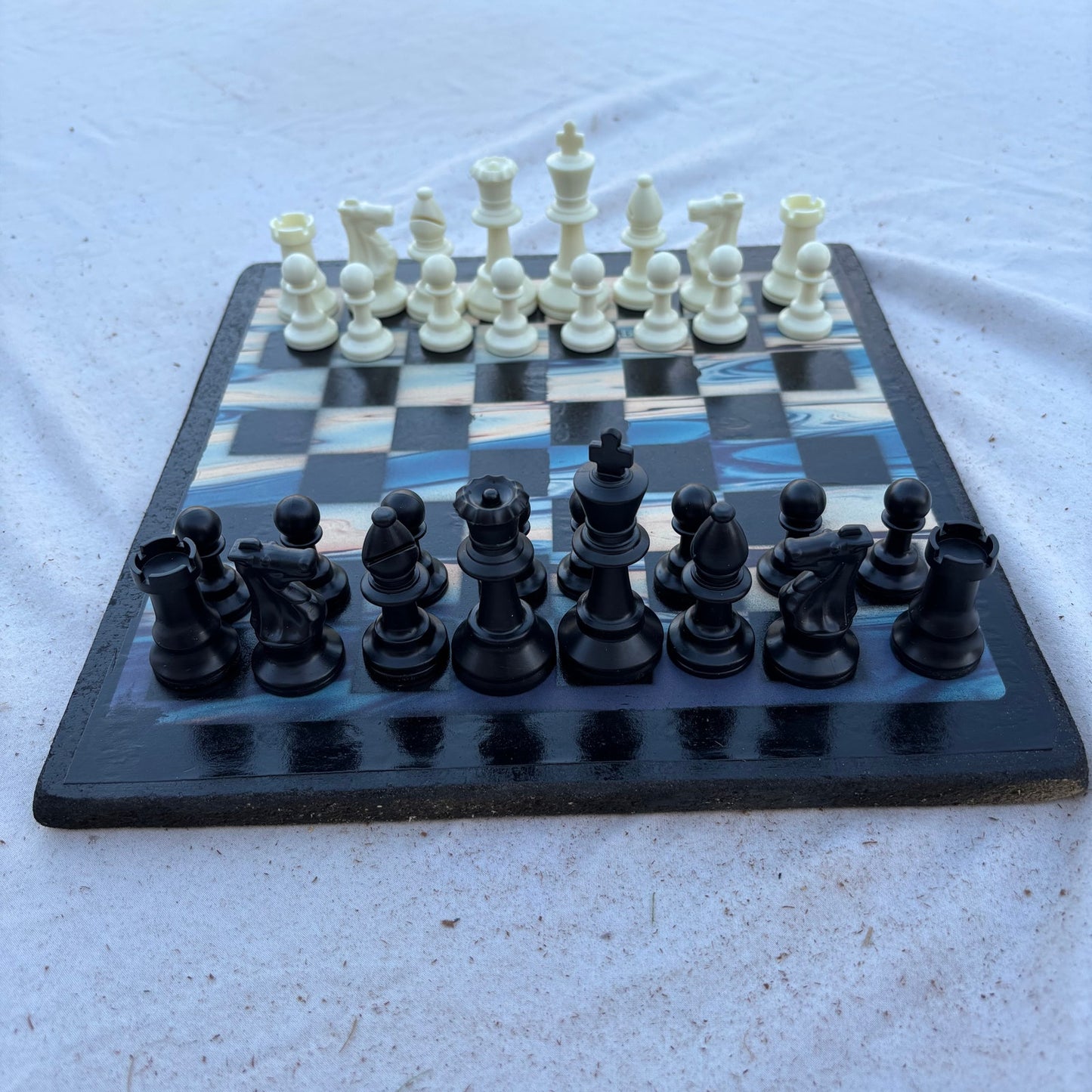 Marble Swirl - Scrapbook Chess Set