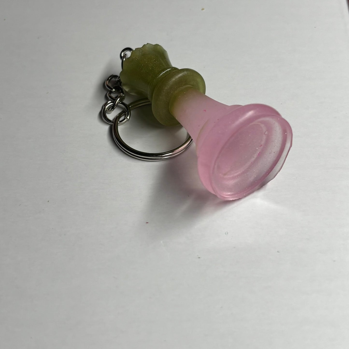 Army Green Pink Queen - Handmade Resin Keychain