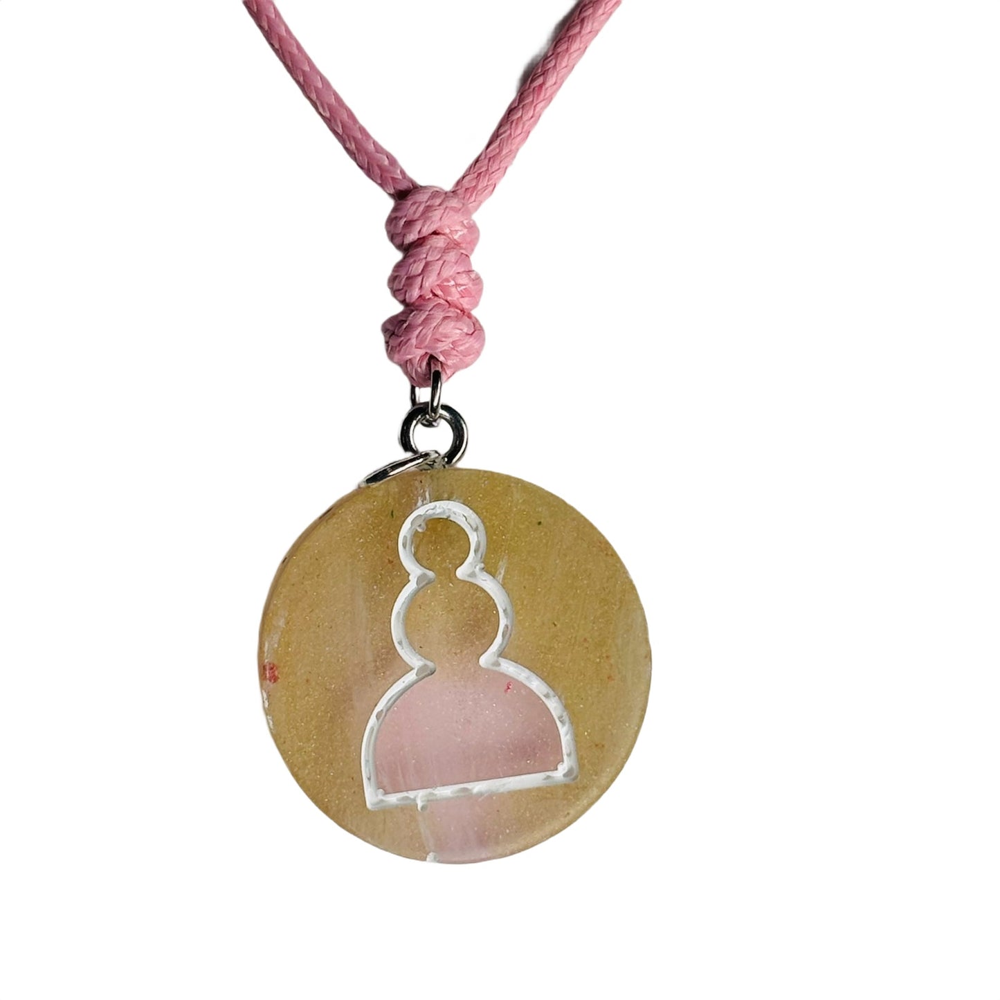 Sand Pink Pawn - Handmade Resin Chess Necklace